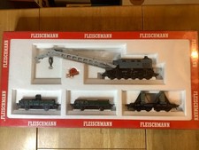 Fleischmann HO Gauge 5597 DB Krupp Breakdown Crane Set