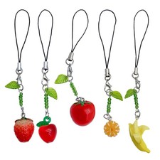 Delicate Fruit Phone Charm Keychain Resin Pendant for Fashion forward Individual