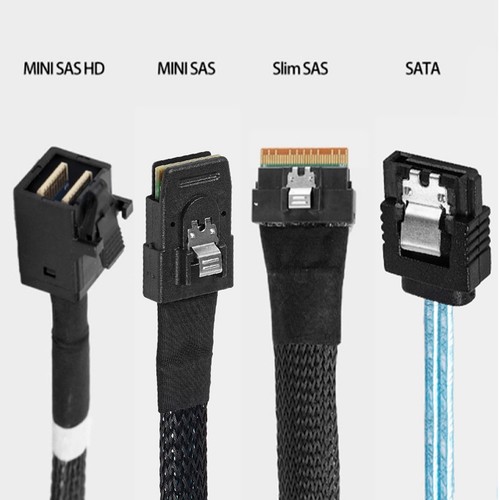 MINI SAS 4SATA Transmission Cable Connect To SDD Hard Disk Computer Server H NEW - Afbeelding 10 van 12