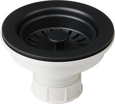 Kraus Kitchen Sink Strainer for 3.5-Inch Drain Openings in Black,