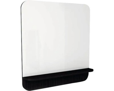 Badspiegel mit Ablage Devo Gloria 2.0 86x86x14 cm Perfect Touch Black geriffelt 