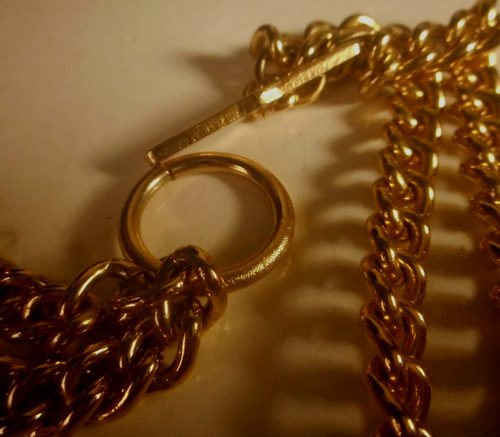 Vintage Givenchy Paris New York Chunky Goldtone Runway Necklace - Picture 5 of 7