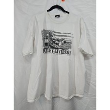 Harley Davidson Mens 2XL Graphic T Shirt Motorcycle American Flag Eagle Phoenix