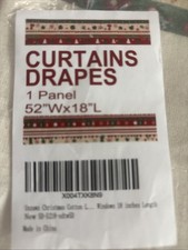 Christmas Curtain Valance 1 Panel 52W X 18L
