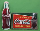2 Vintage Coca Cola Tin Metal Advertising Signs Great For Display!