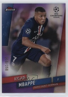 2019 Topps Finest UEFA Champions League Purple Refractor /250 Kylian Mbappe 15hl