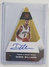 2012-13 PANINI PEFERRED #32 DERON WILLIAMS CHOICE AWARD GOLD AUTO 08/10 JERSEY #