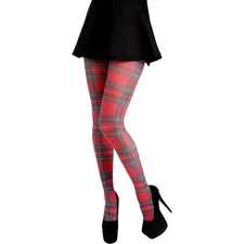 3 Styles Of Scottish Tartan / Argyle Print Tights Available  (Made In Italy)