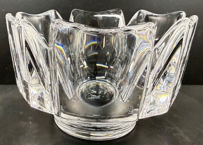 Orrefors Crystal Art Glass Corona Bowl 5 3/4'' Signed Lars Hellsten 4384-12