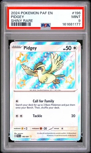 2024 POKEMON PAF EN-PALDEAN FATES SHINY RARE #196 PIDGEY PSA 9