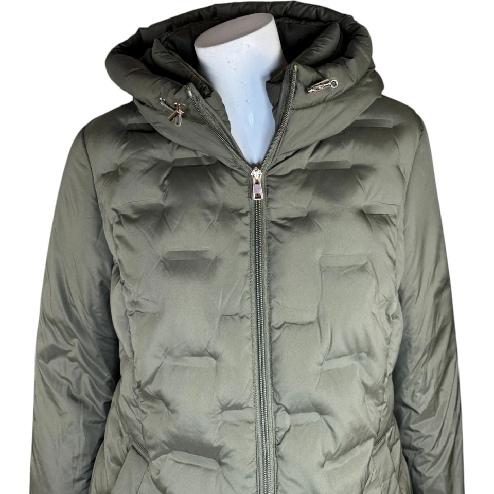 Susan Graver Heat Press Mixed Media Jacket with Hood Olive X-Small NWT - Image 3 of 4