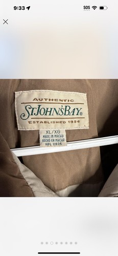 St John's Bay Bomber Jacket Brown Chore Men's XL Zip Pockets Full Zip Barn - Picture 3 of 9