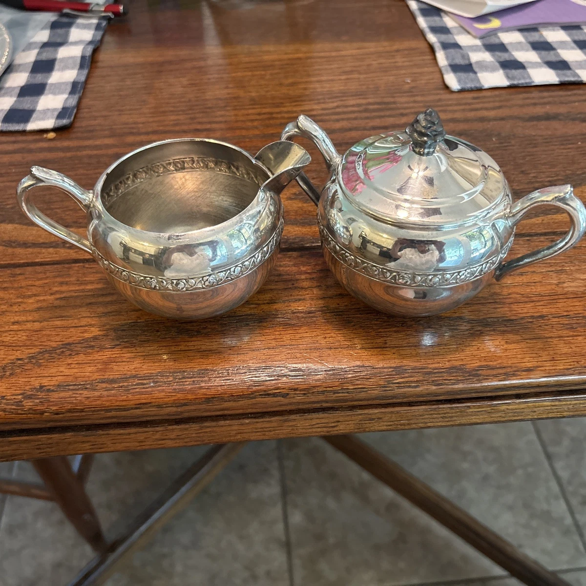 F B Rogers Silver Co In Antique Us Silver-Plated Creamers & Sugar