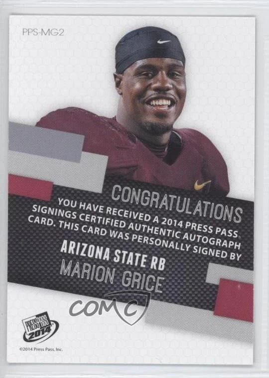 2014 Press Pass Signings Gold X's & O's /199 Marion Grice Rookie Auto RC - Image 2 of 2