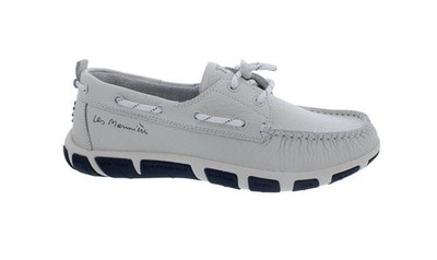 TBS Bootsschuh Janaele F7C27, Dream Cruiser Glattleder, Weiß-Blau, Wechselfußbet