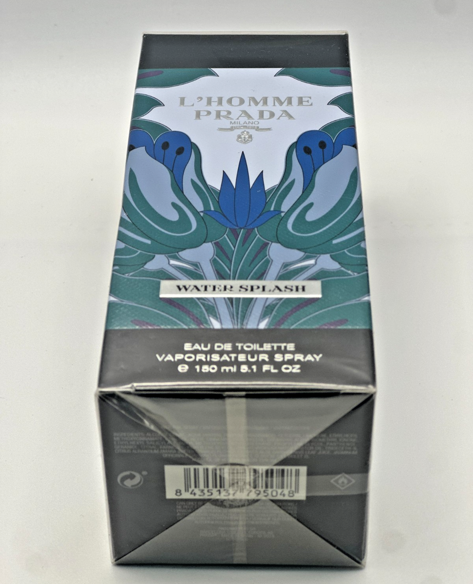 Prada L'Homme Water Splash 150ml 5.1oz EDT NEW SEALED Discontinued