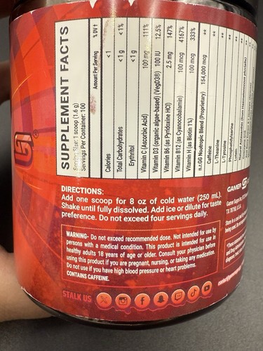 Gamersupps Red 40 RFK Energy Caffeine 100 Servings Art Tub NEW SEALED - Sold out - 第 14/19 張圖片