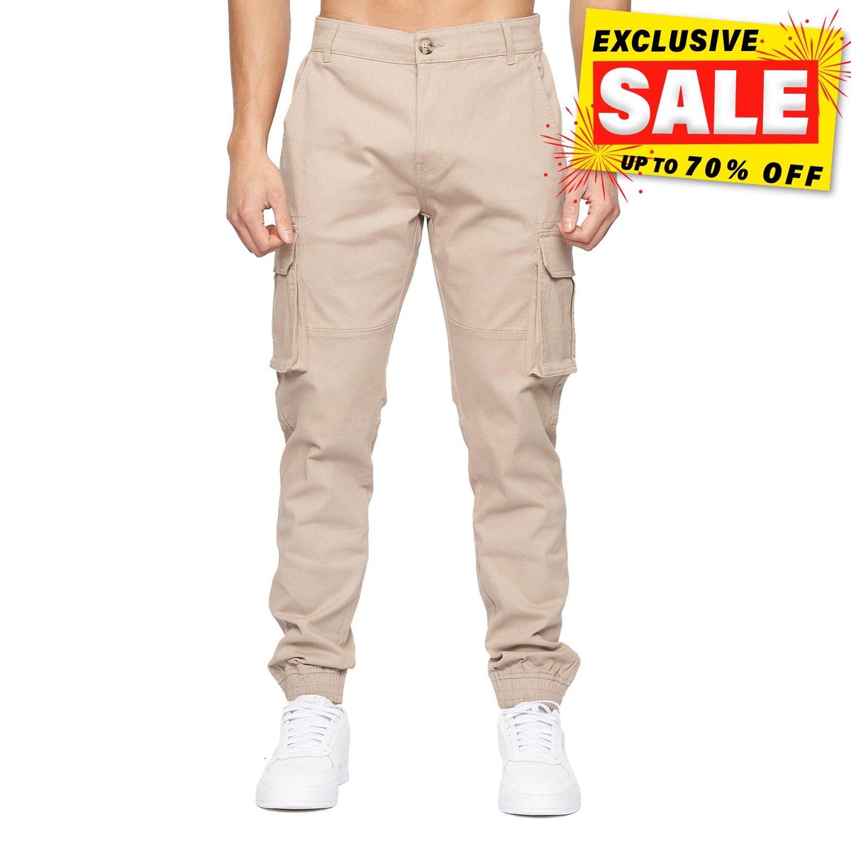 Crosshatch Frentons Mens Cargo Pants Smart Casual Fashion Chinos