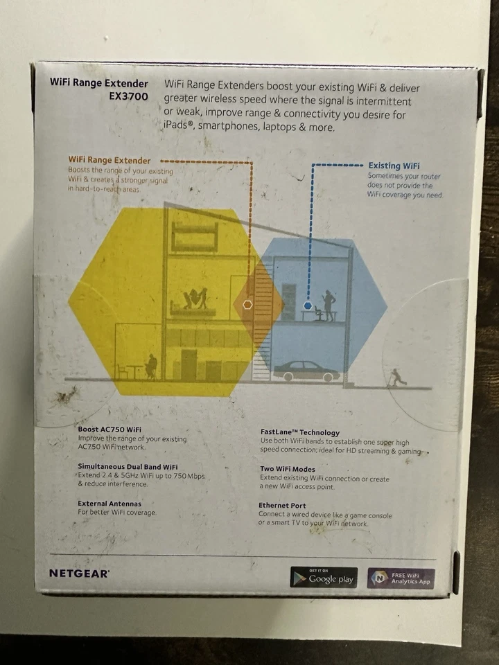 NETGEAR AC750 WiFi Range Extender Essentials Edition EX3700-100NAS New In Box - Image 3 of 4