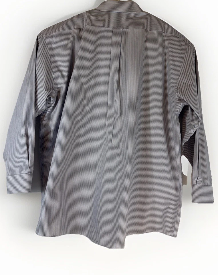 Camisa de vestir Roundtree & Yorke etiqueta dorada para hombre 18-34 rayas azules/amarillas Foto 2 de 4