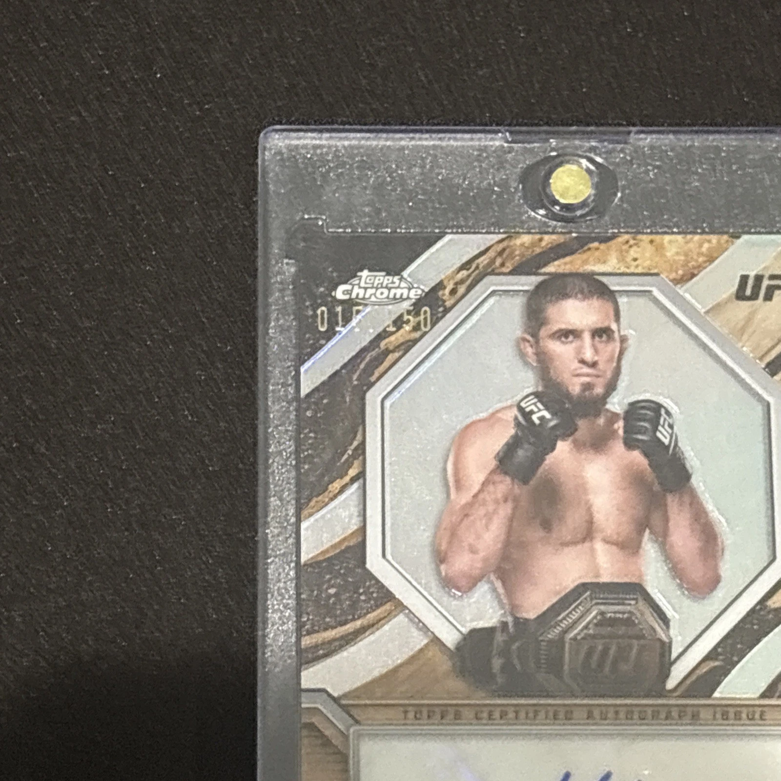 Islam Makhachev 2024 Topps Chrome Certified Mark Champion Refractor auto 015/150 image 2