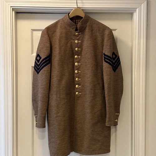 Reproduction Civil War Confederate Jean Cloth Frock Coat Size 42