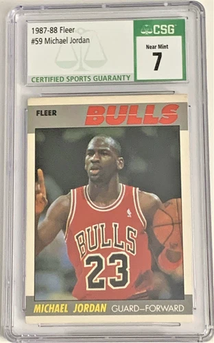 Michael Jordan 1987 FLEER #59/132 2nd year rookie Chicago Bulls CSG 7 Near Mint