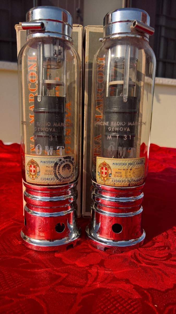 MARCONI VACUUM TUBE PAIR TUBES NOS NIB MT31 RS237 211 RCA 845