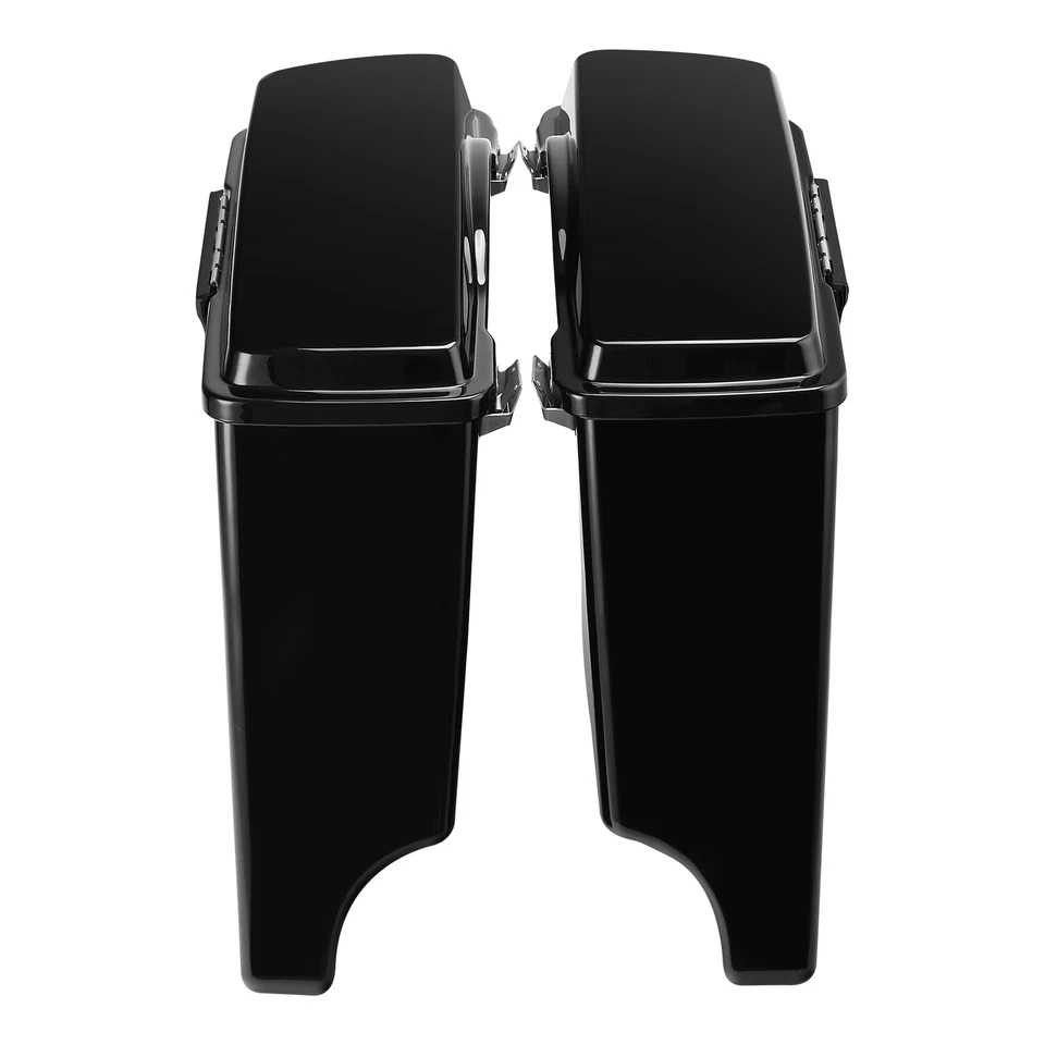 Alforjes esticados 5" travas pretas e para-lama traseiro adequados para Harley Touring 09-13 - Imagem 3 de 4