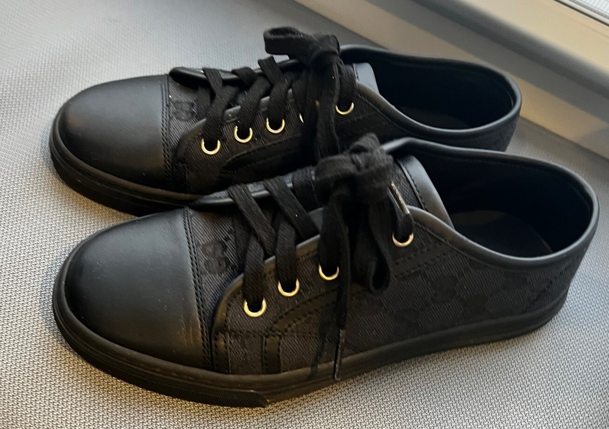 Gucci Black & Pink Monogram Slip-On Sneakers Gucci \ main image 4