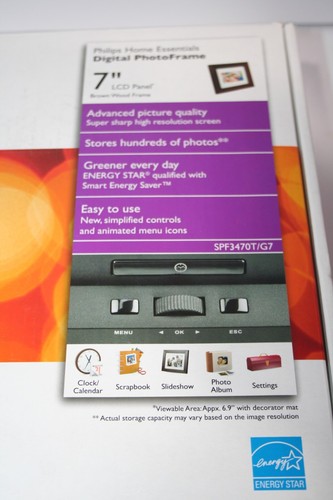 Phillips Home Essentials Digital Photo Frame 7" LCD Panel Wood Frame SPF3470/G7 - Picture 6 of 6