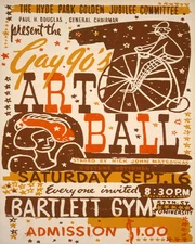 POSTER GAY 90'S ART BALL HYDE PARK GOLDEN JUBILEE PARTY VINTAGE REPRO FREE S/H