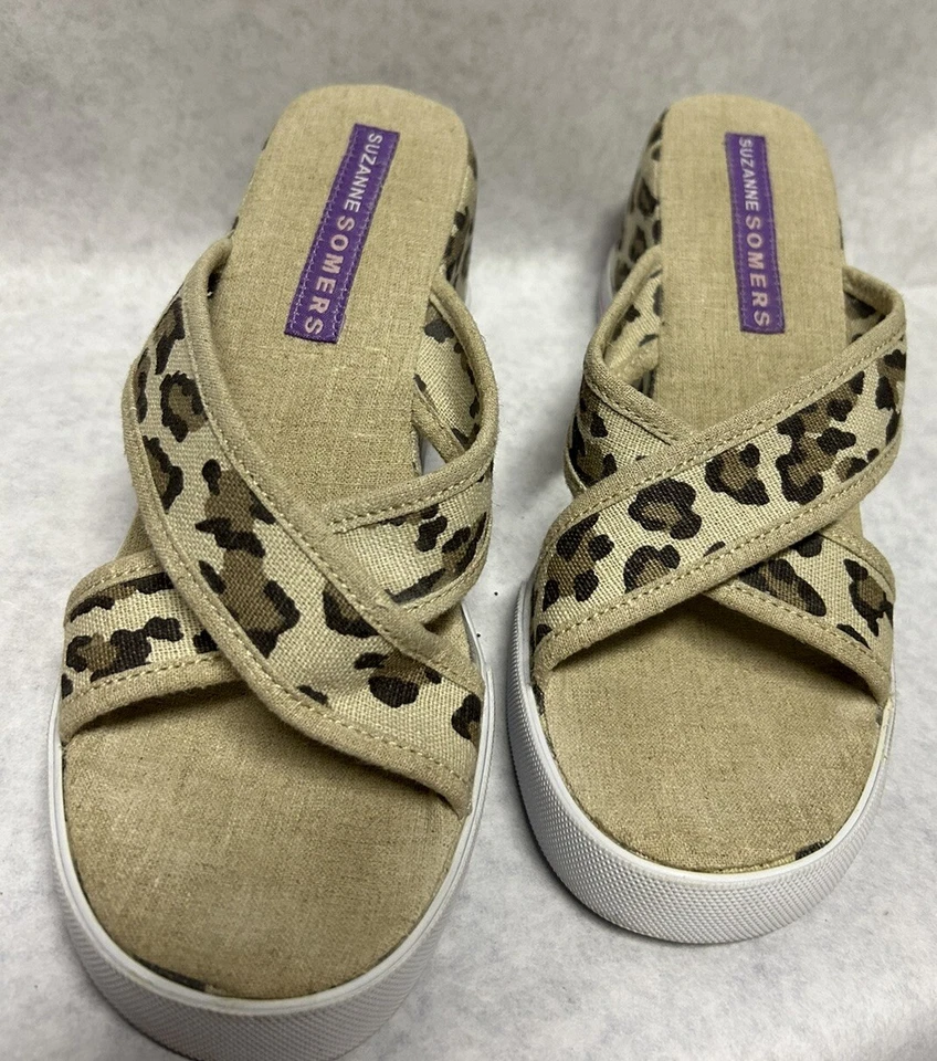 Susanne Somers Animal Print Wedges Heels Sandals Womens Size 8.5-9 - Image 3 of 4
