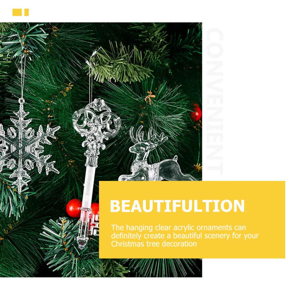 4 Sets Christmas Tree Ornaments Xmas Hanging Key Decors Pendant