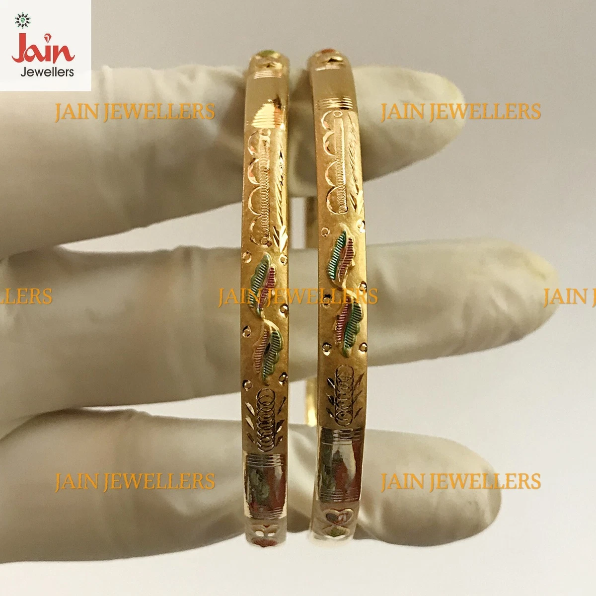 18 Kt Hallmark Real Solid Yellow Gold Handmade Slip On Bracelet