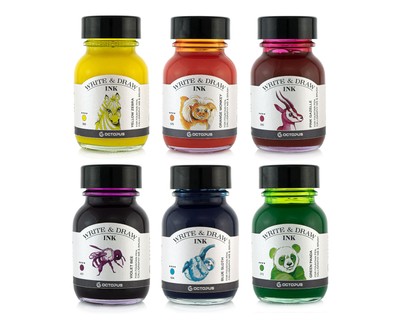 Write and Draw Ink Sets, Schreib- und Zeichentusche, für Füllhalter, 6 Farben