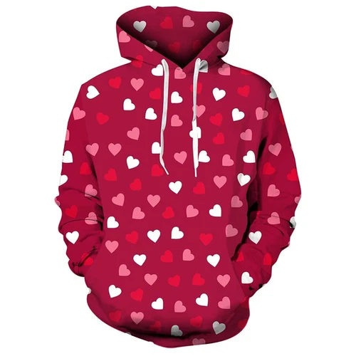 Valentine's Day Heart Pattern 3D Hoodie