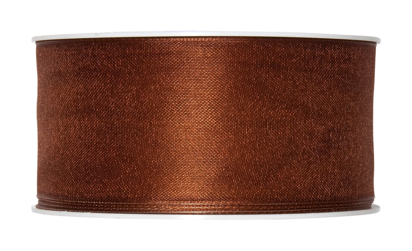 Autumn Brown Organza ribbon 40mm (1.5"") wired fabric 25m roll Made in Germany