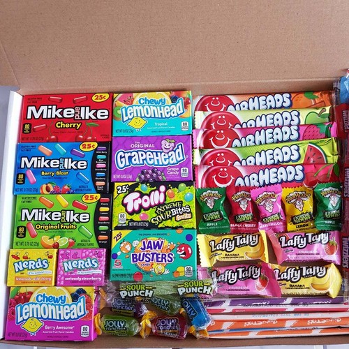 American Sweets Gift Box USA Candy Hamper Laffy Taffy Nerds Airheads Tootsie