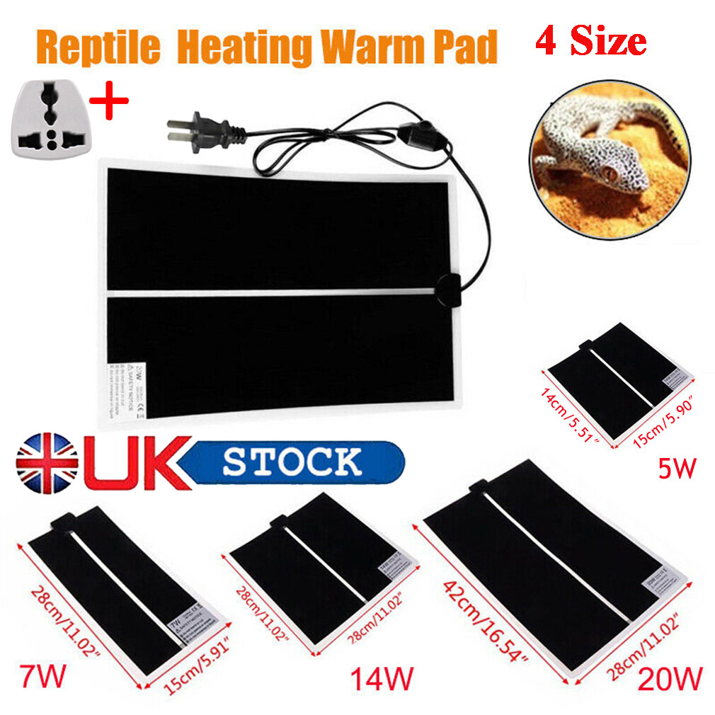 UK Reptile Vivarium Heat Mat Pad Heating Warm Heater Pad & Thermostat