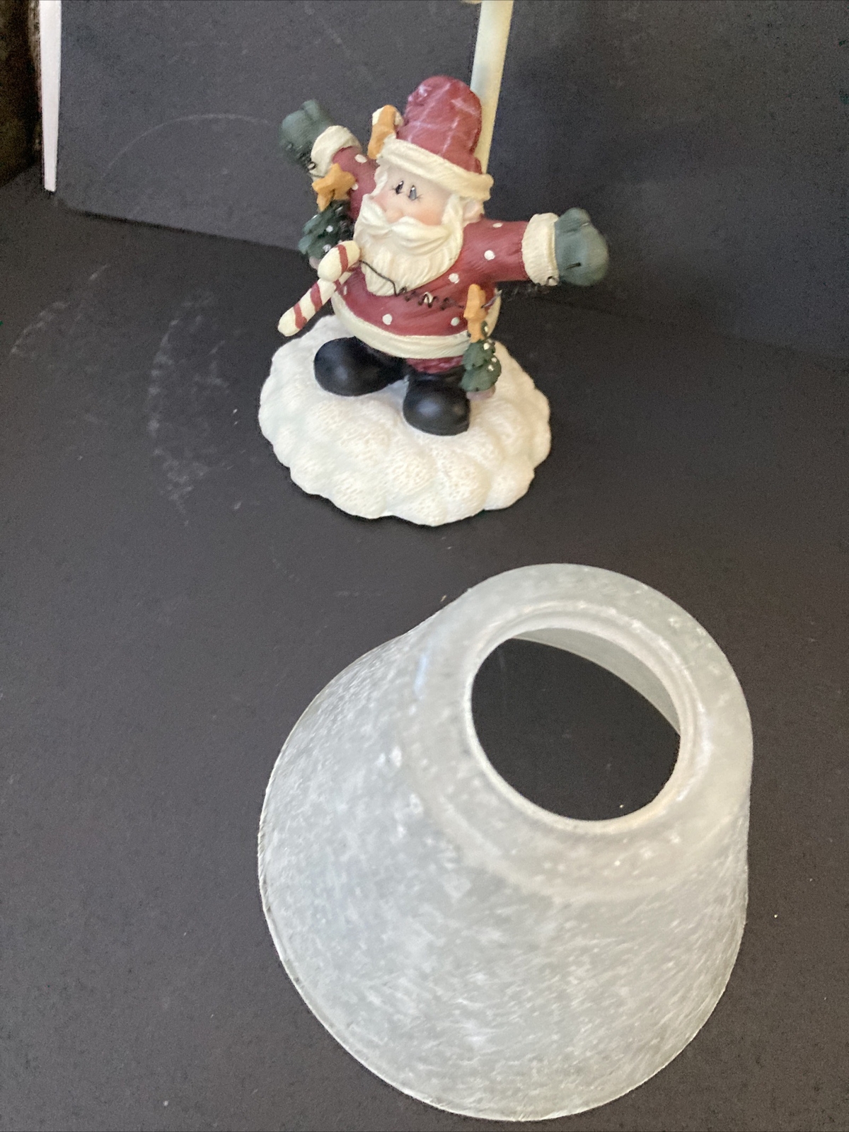 Yankee Candle Santa Tealight Decoration Holder w/ Glass Shade Crazy