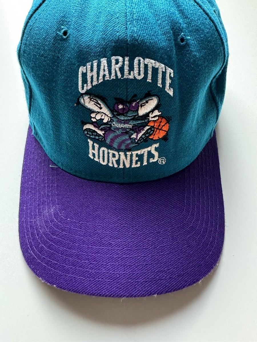 Vintage 90s Charlotte Hornets Starter Fitted Hat Cap NBA The