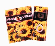 Ring Wrap Skin for Ring 3 - 4 Video Doorbell Protective cover decal Sunflowers