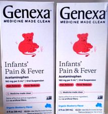 2pk Genexa Infants Pain & Fever w/ Acetaminophen Organic Blueberry Flavor 2oz
