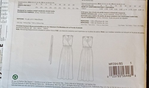 McCall's UNCUT Easy Pattern MP284 Misses Size 8-16 Knit Maxi Dress with Belt - Picture 4 of 4