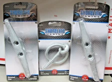"LOT OF 3"  (2) Shoreline Marine SL52141 Cleats 6" & (1) Mooring Ring SL91581 2"