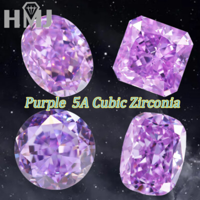 Purple Cubic Zirconia Crushed Ice Cut AAAAA Four Shapes Loose CZ Stone Gemstone