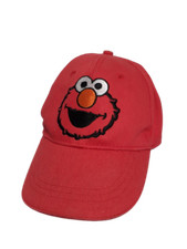Sesame Street Child's Hat, Red Curved Brim, Adjustable Size, Baseball Style