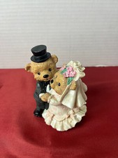 Resin BRIDE  GROOM Wedding Bears Figurine 4.5"