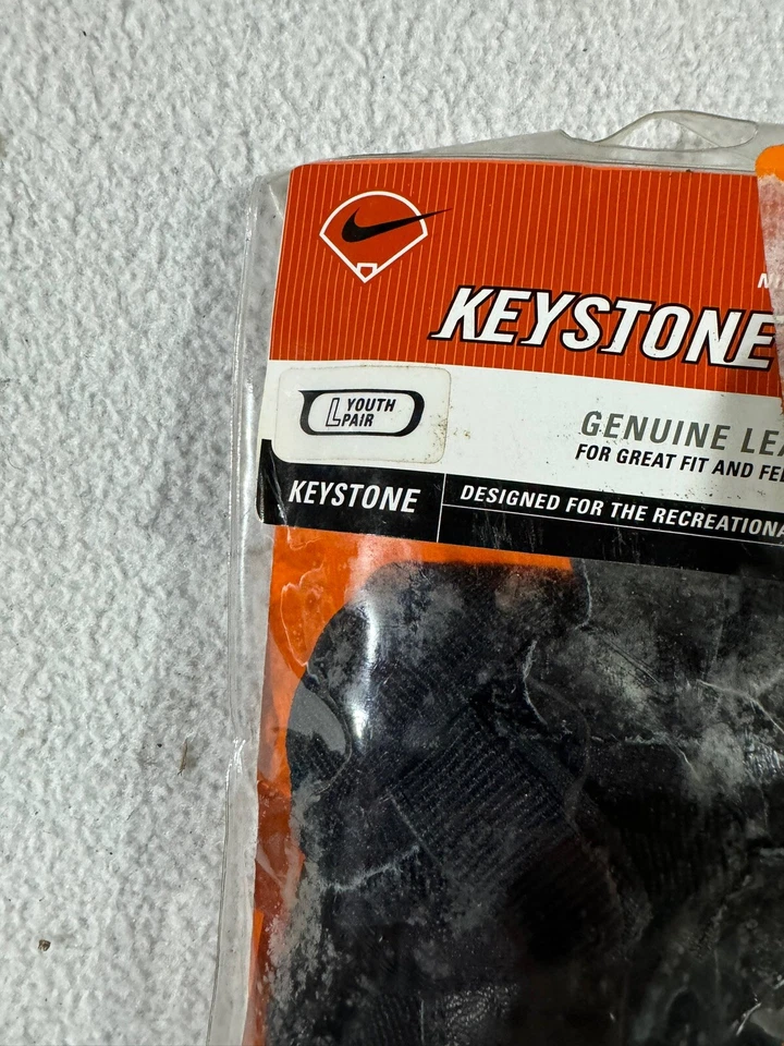 NIKE Keystone Red Black Batting Gloves Youth L Rare Hard to find NOS - Image 4 of 4